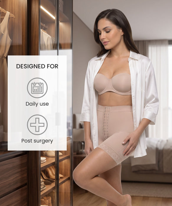 Curvys Shaping Short Style 212 — 3-Row Hook Closure & Perineal Zipper