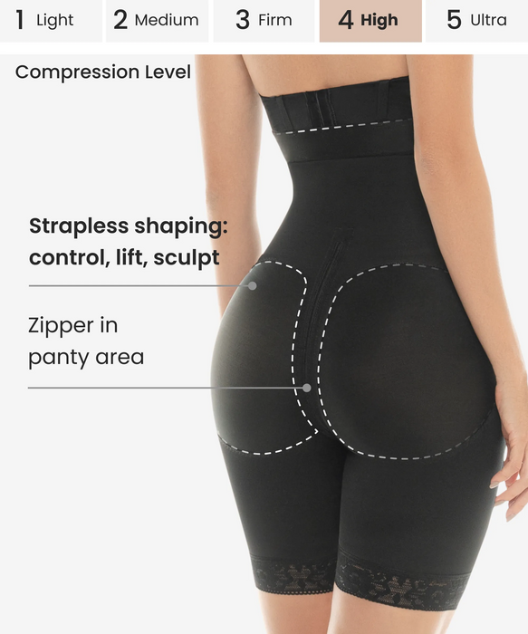 Strapless Compression Bodysuit With Zip Crotch - Style 260-CYSM Shapers- Shapewear.