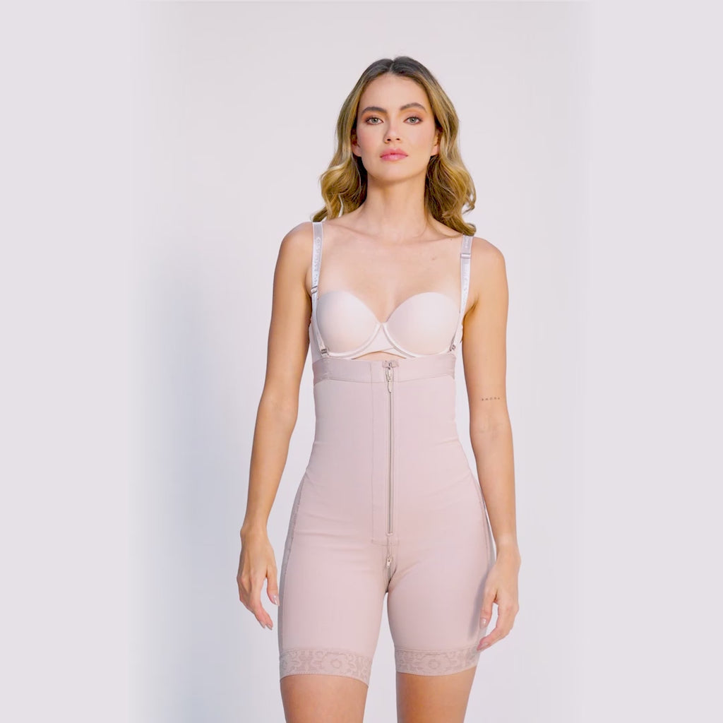 Strapless Compression Bodysuit With Zip Crotch - Style 260