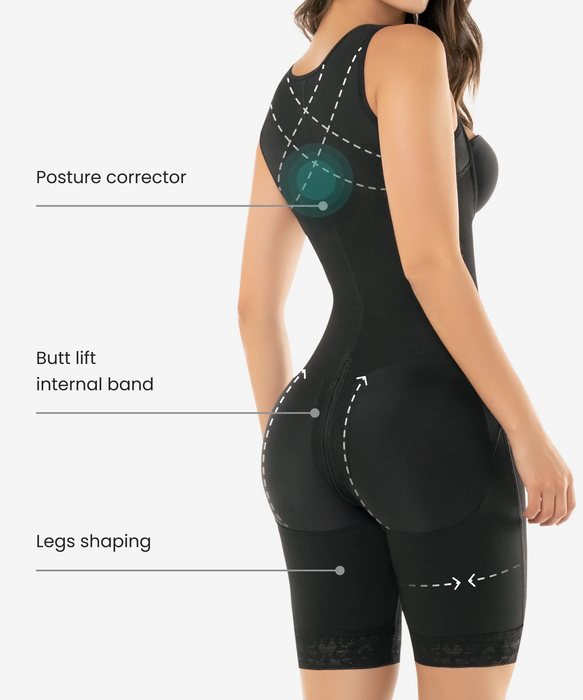 High compression bodysuit with zip crotch - Style 462-CYSM Shapers- .