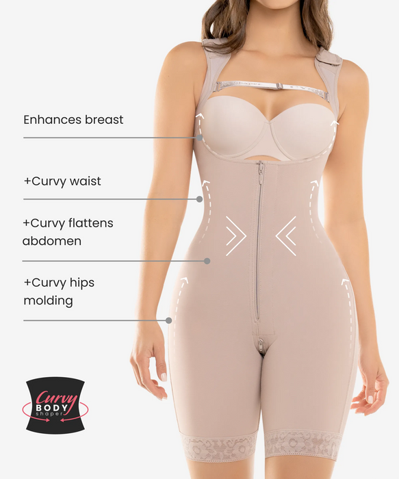 High compression bodysuit with zip crotch - Style 462-CYSM Shapers- .